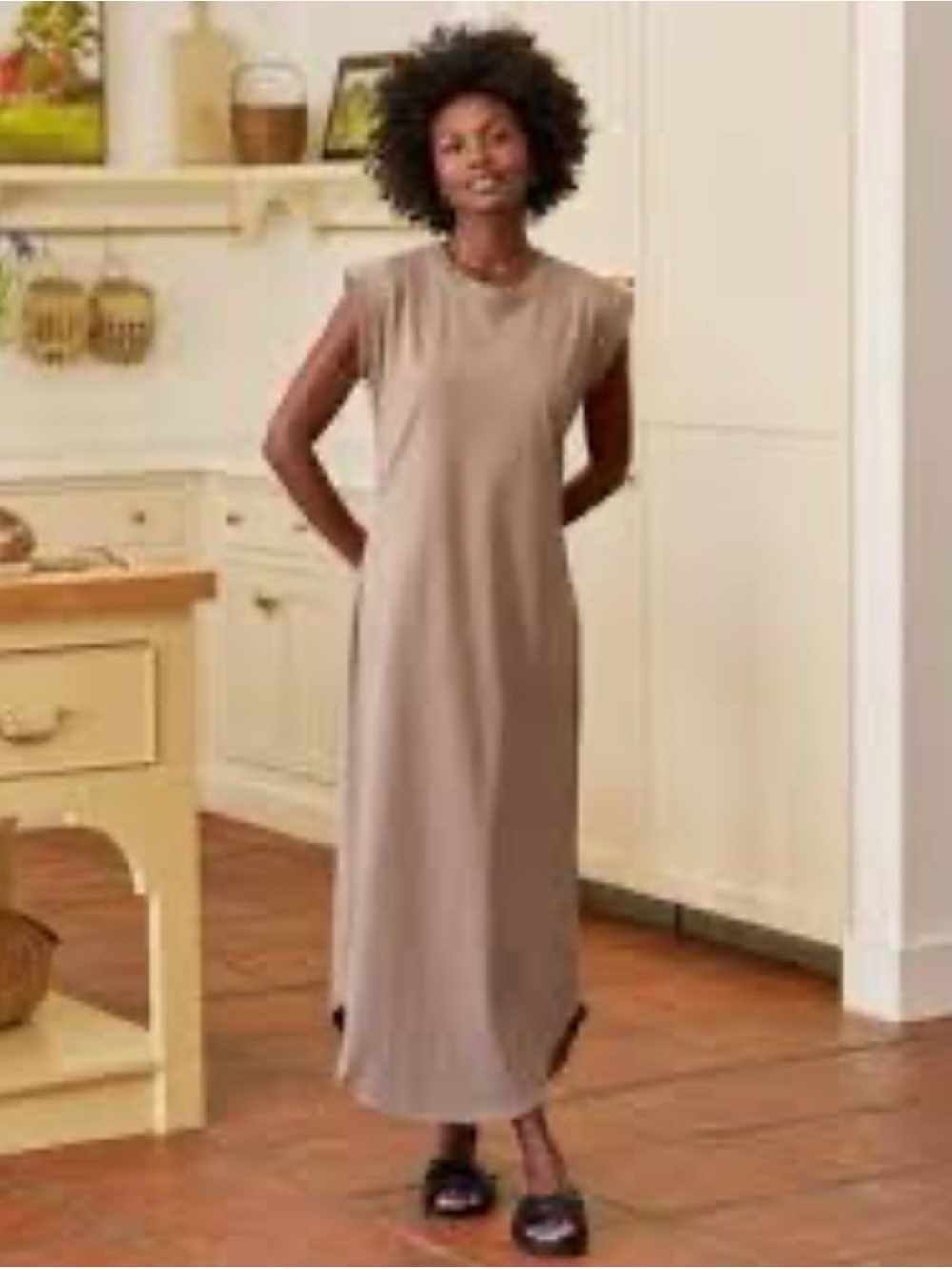 NWOT Frank & Eileen Cory taupe maxi dress